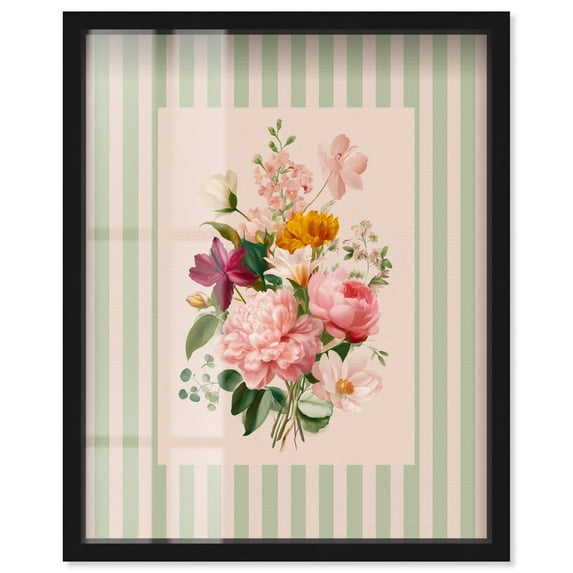 Romantic Bloom Shadowbox Print Botanical Art by Art Remedy, Black Frame, 36 x 45