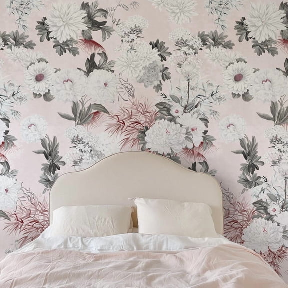 Romantic Blush Floral Wallpaper