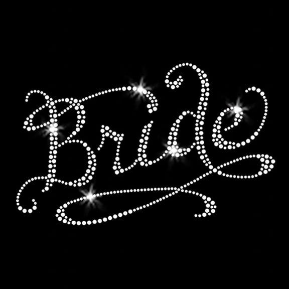 Romantic Bride Sparkly Bridal Bling Iron-on Clear Crystals Rhinestone Wedding Bachelorette Heat Transfer by JCS Rhinestones