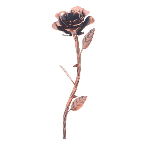 Romantic Bronze Copper Rose Eternal Flower Decor,Handcrafted Everlasting Metal Rose Gifts 7th, 8th, 19th & 22nd Wedding Anniversary,Valentines Rose Gifts for for Wife, Mom or Girlfriend