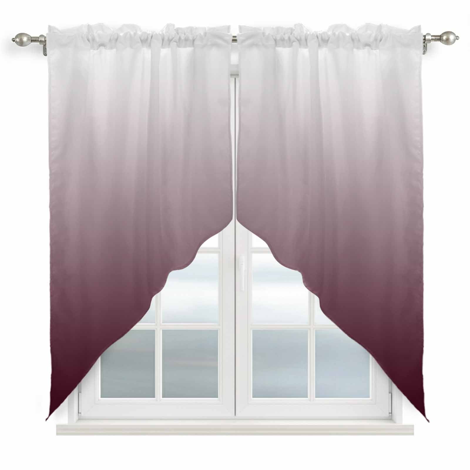 Romantic Burgundy Swag Valances for Windows 36 inches Long, Gradient ...