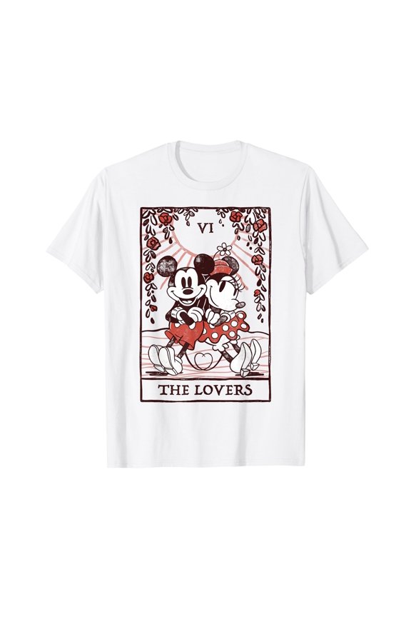 Romantic Cartoon Couple Floral Design T-Shirt for Valentine's Day Celebration