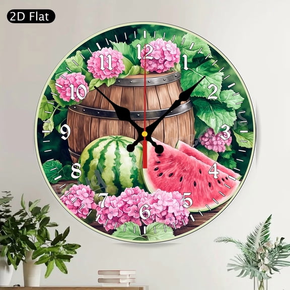 Romantic Cat Couple Heart Tree Silent Round Wall Clock Love Home Decor Gift