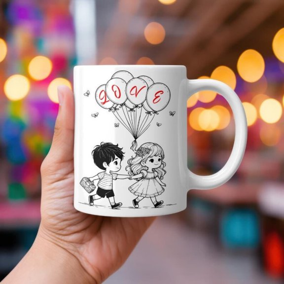 Romantic Ceramic Mug Love Design, Vaine's Gift 0ml