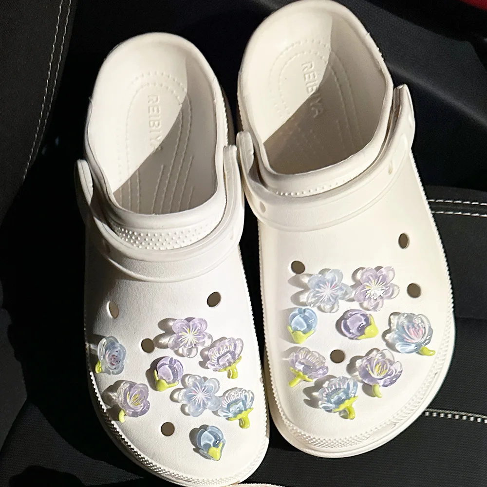 Romantic Cherry Blossom Shoe Charm DIY Shoes Buckle Decaration for Hole Shoe Charms Clogs Kids Boys Women Girls Gifts