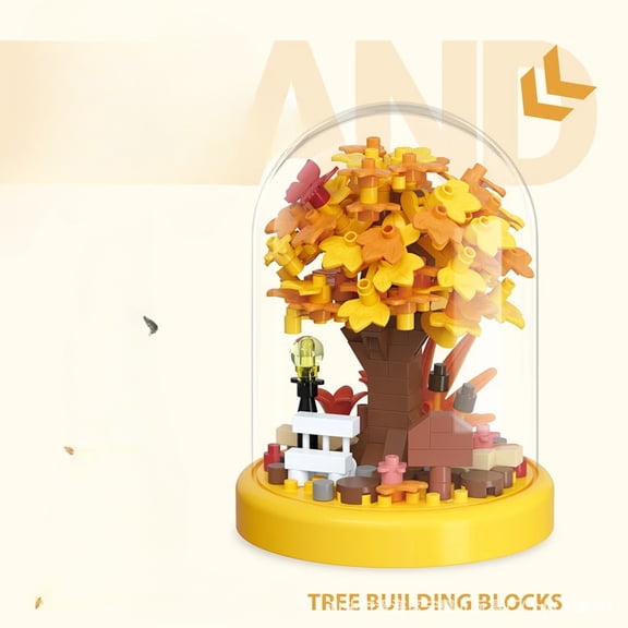 Romantic Cherry Blossom Tree House Building Blocks Bouquet Model, DIY Puzzle Assembly Desktop Ornament, Creative Valentine’s Day Gift Toy for Lovers