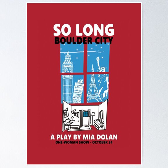Romantic Cinema City Grid Graphic Wall Decor Modern Musical Art, Unframed Poster