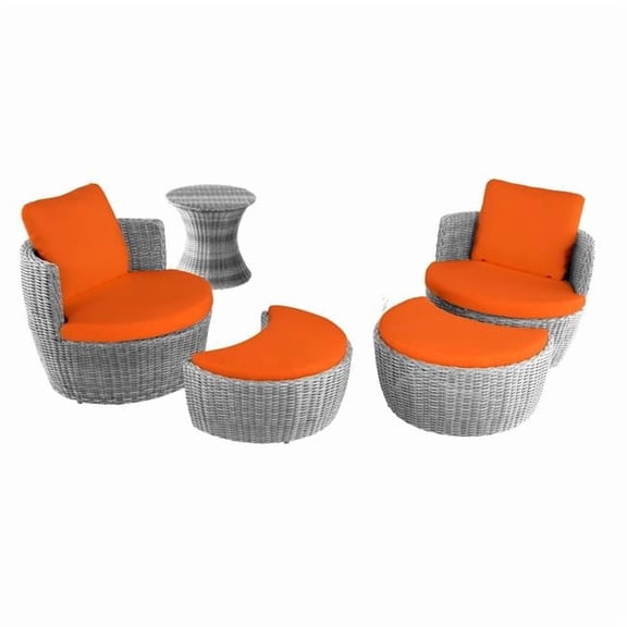 Romantic Collection outdoor 5-piece Ottoman set