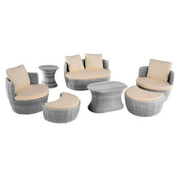 Romantic Collection outdoor 7-piece Ottoman set