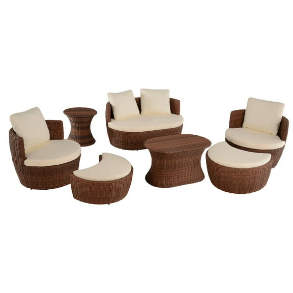 Jiallo Outdoor 7-Piece Ottoman Set