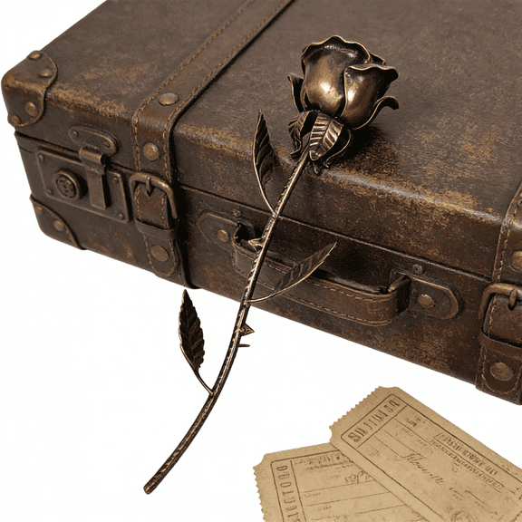 Romantic Copper Rose Eternal Flower Decor,Handcrafted Everlasting Metal Rose Gifts 7th & 22nd Wedding Anniversary,Valentines Rose Gifts for Wife Mom or Girlfriend