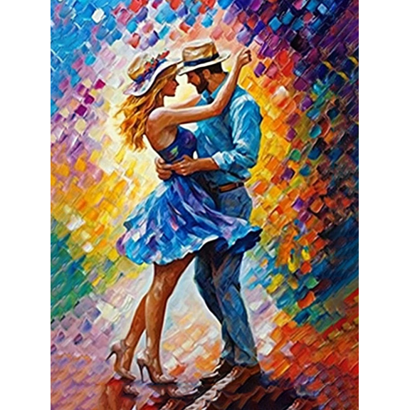 Romantic Couple Dancing Canvas Painting Suitable for Living Room Bedroom Dining Room Office and Gallery Wall Decor.