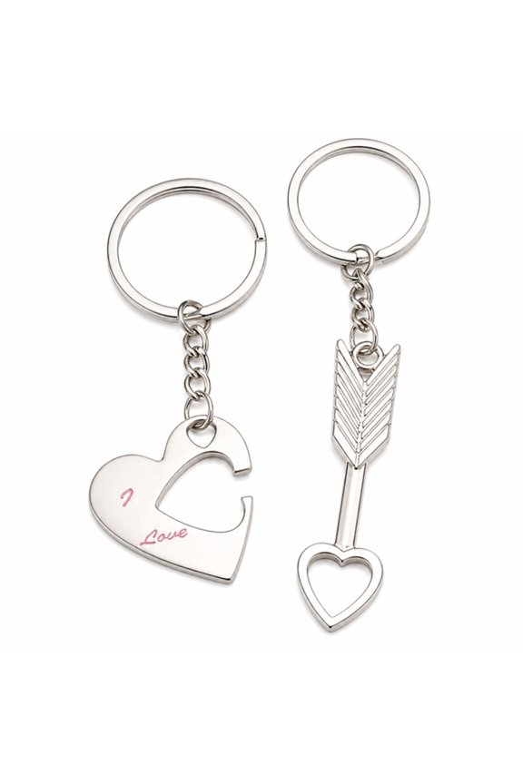 Heart Keychain Set, Couple Keyring Set for Boyfriend, Girlfriend, Anniversary and Birthday Gifts, TIKA
