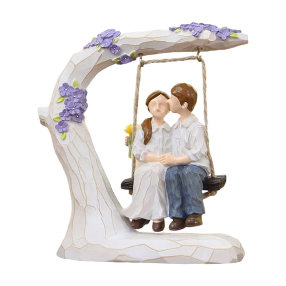 Romantic Couple Resin Figurine Swing Ornament for Home Decor Anniversary Gift Wedding Decoration Sculpture Art