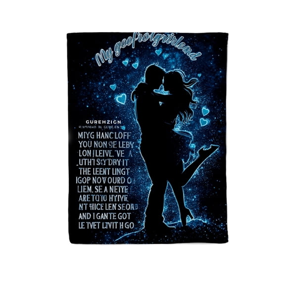 Romantic Couple Silhouette Flannel Throw Blanket - Ultra Soft & Cozy All-Season Couch Blanket, Bedspread, Travel Wrap - Gift-Ready Luxury for Home, Office & Outdoor