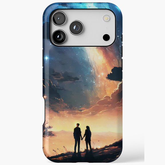 Romantic Couple Starry Sky Love for iPhone Case 11 to 17 Pro Max