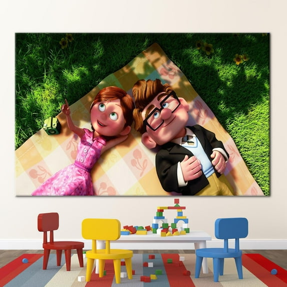 Romantic Couple Wall Art, Movie Up Poster, Abstract Poster, Carl And Ellie Printed, Airm House Wall Art, Love Printed Canvas, Canvas Wall Decor - 5P-Gallery Wrapped