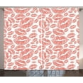 thumbnail image 1 of Ambesonne Romantic Curtains 2 Panel Set, Hot Retro Lady Lips, 108" x 108", Vermilion and White, 1 of 3