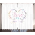 thumbnail image 1 of Ambesonne Romantic Curtains 2 Panel Set, Pastel Dreamy Spring, 108" x 90", Multicolor, 1 of 3