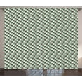 thumbnail image 1 of Ambesonne Romantic Curtains 2 Panel Set, Valentine's Hearts, 108" x 90", Sea Green Brown, 1 of 3