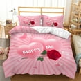 thumbnail image 1 of Romantic Duvet Cover Rose Floral Quilt Cover Love Heart Couple Wedding Valentine Gifts Bedroom ration King for, 1 of 5