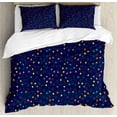 thumbnail image 1 of Romantic Duvet Cover Set, Little Heart Shapes in Colorful Celebration Valentines Day Themed Pattern, Decorative 3 Piece Bedding Set with 2 Pillow Shams, Queen Size, Indigo Multicolor, by Ambesonne, 1 of 3