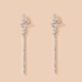 thumbnail image 1 of Romantic ECG Heartbeat Earing, Creative Lightning Full Rhinestone Bling Earrings for Women, 1 of 5