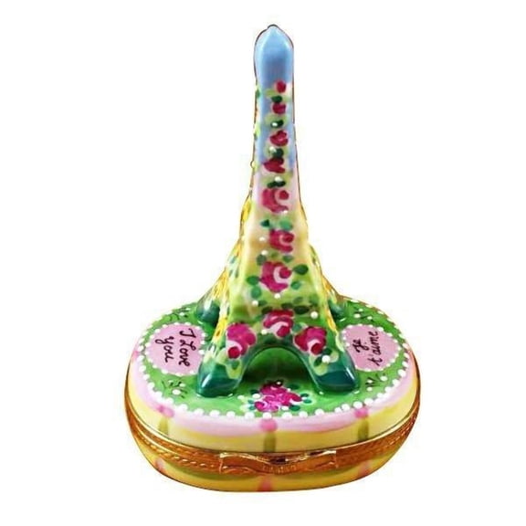 Romantic Eiffel Tower Keepsake Limoges Box Porcelain Figurine