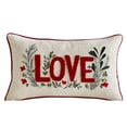 thumbnail image 1 of Romantic Elove & Love Heart Embroidered Valentine's Day Decorative Pillowcase For Couples - Featuring Love Embroidery And Heart Pattern, Suitable For Bedroom Living Room Home, 1 of 4