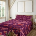thumbnail image 1 of Ambesonne Romantic Emoji Fitted & Top Sheet Set with Shams, Valentines Heart, Dark Magenta and Dark Pink, 1 of 5