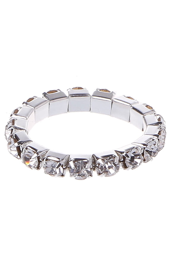 Romantic Engagement Wedding Ring Elastic Stretch Finger Ring Crystal Inlaid Ring