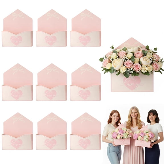 Romantic Envelope Flower Box Florist Bouquet Paper Packing Storage Box Day Wedding Decor Party Engagement For Valentines