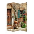 thumbnail image 1 of Romantic European Street Three Panel Room Divider Screen, 1 of 5