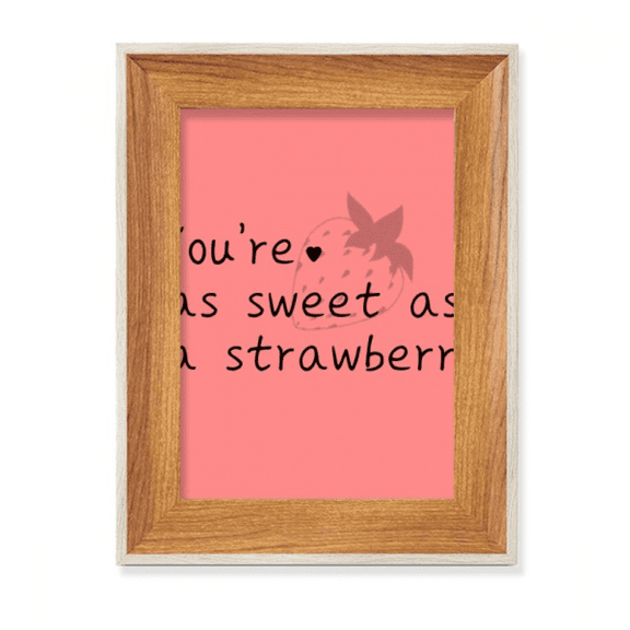 Romantic Expression Sweet Strawberry Desktop Wooden Photo Frame Display Picture Art Painting Multiple Sets
