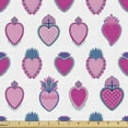 thumbnail image 1 of Ambesonne Romantic Fabric by the Yard Upholstery, Flowering Hearts Romance, 1 Yard, Petrol Blue Magenta, 1 of 5