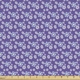 thumbnail image 1 of Ambesonne Romantic Fabric by the Yard Upholstery, Mini Retro Flower Blossoms, 1 Yard, Blue Violet and White, 1 of 5