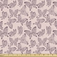 thumbnail image 1 of Ambesonne Romantic Fabric by the Yard Upholstery, Pattern of Butterflies Art, 10 Yards, Eggplant and Rose, 1 of 5