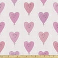 thumbnail image 1 of Ambesonne Romantic Fabric by the Yard Upholstery, Valentine's Day Shapes, 10 Yards, Pink and White, 1 of 5