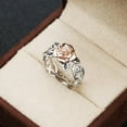 thumbnail image 1 of Romantic Female Rose Flower Ring Fashion Bridal Finger Ring Silver Color Jewelry Promise Love Rings For Women, 1 of 3