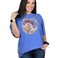 thumbnail image 1 of Romantic Floral Art T-Shirt, Vintage Style Illustration Tee, Whimsical Garden Apparel, Feminine Floral Heart Design Shirt, Flo Blue Comfort Colors T-Shirt, 3XL, 1 of 1