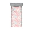 thumbnail image 1 of Romantic Floral Fitted Sheet & Pillow Sham Set, Botanical Blush Silhouettes of Flowers Japanese Vibes Spring Art, Decorative Printed 2 Piece Bedding Decor, Twinxl, Pastel Pink Soft Blue, by Ambesonne, 1 of 2