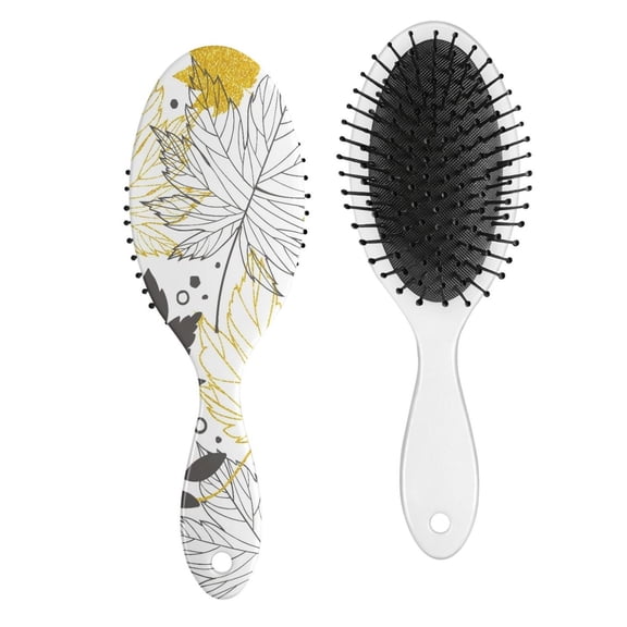 Romantic Floral Hair Brush, Abstract Watercolor Detangling Paddle Brush with Vintage Wildflower and Butterfly Illustration