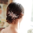 thumbnail image 1 of MIALLO Romantic Floral Hair Side Comb for Wedding Prom - Hand-wired Rhinestone & Pearl Hair Accessory, 1 of 7