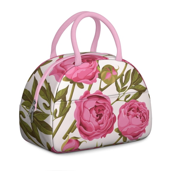 Romantic Floral Lunch Box for Women, Bloom and Bee Design with Country Farmhouse Style