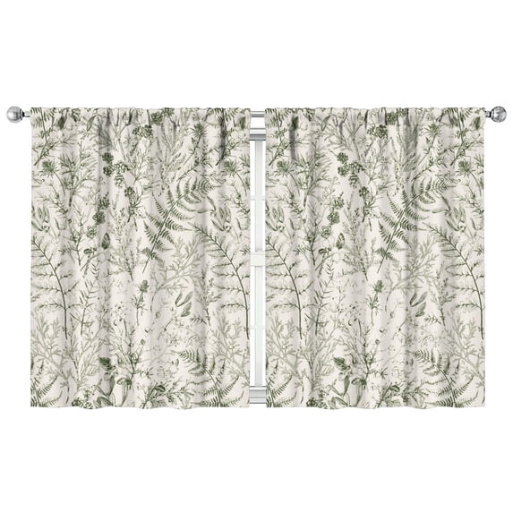 Romantic Floral Pattern Curtains 42x54 Inch, 2 Panels Rod Pocket Blackout Drapes for Bedroom and Study