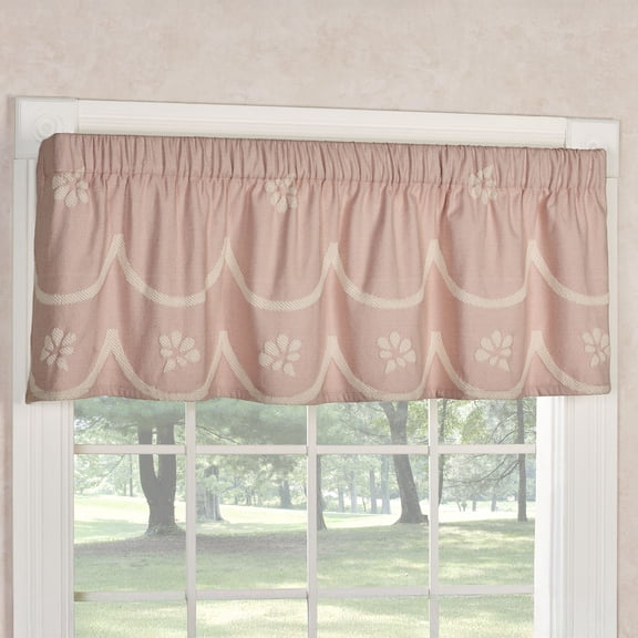 Romantic Floral Primrose Dusty Rose Window Valance Tailored 60 x 18 Inches