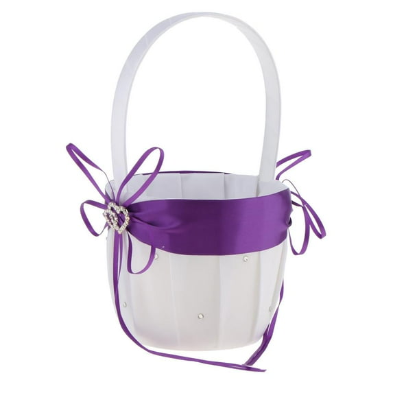 Romantic Flower Girl Basket for Wedding Ceremony Party Decorative Gift ,