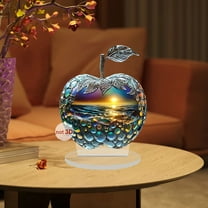 Romantic Flower Starry Sea Apple-Shaped 2D Flat Acrylic Desktop Bedroom Decorative Item C - Desktop Ornament - Desktop Dress Up