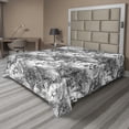 thumbnail image 1 of Ambesonne Romantic Flowers Flat Bedding Sheet Soft Top Sheet, Melancholic Floral, California King, Charcoal Grey Off White, 1 of 1