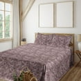 thumbnail image 1 of Romantic Flowers Sheet Set, Nude Neutral Colors Allover Floral Pattern on Grunge Back, Fitted & Flat Sheet with Pillowcase Bedding Accent 3 Pcs Set, Twin XL, Pale Pink Grey Pink Rose, by Ambesonne, 1 of 1